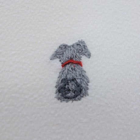 刺繍半衿「犬」