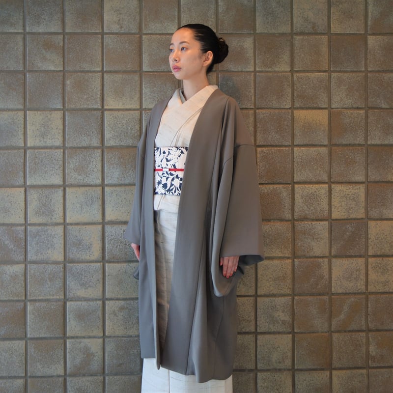 TAKEZO 80s 初期 着物 変形 羽織 変り羽織 (単衣)「アムンゼン／ベージュ」 | 着物ショップKosode