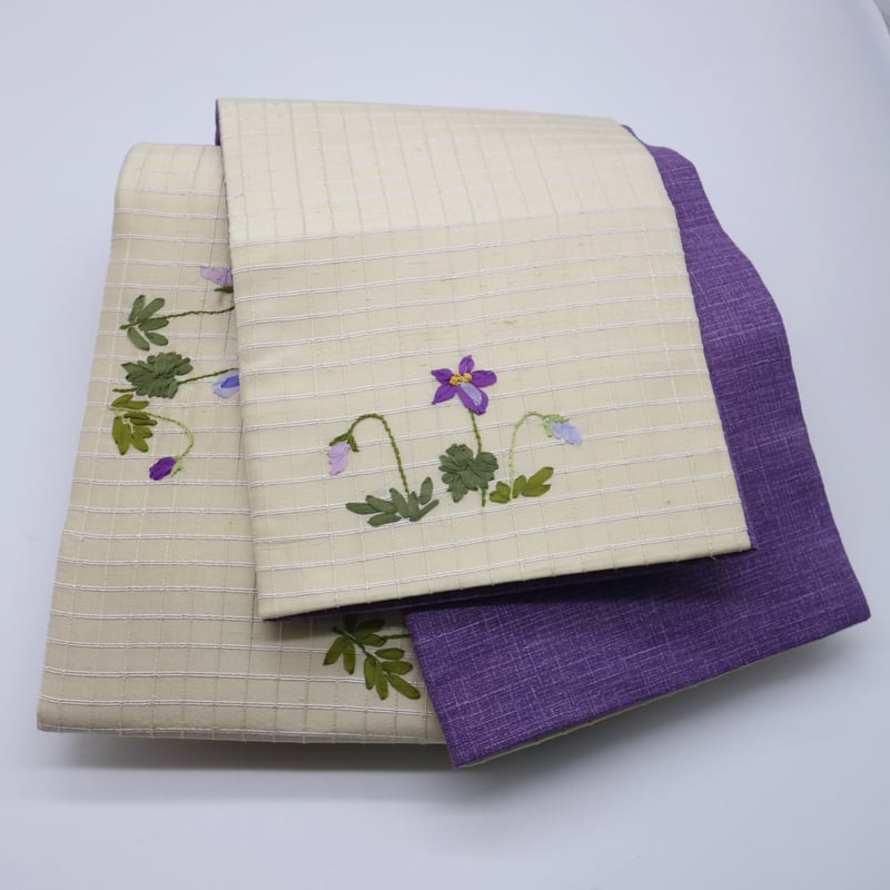 半巾帯「スミレ刺繍」 | 着物ショップKosode 