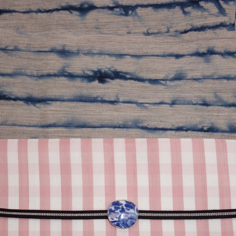 半巾帯「ピンクチェック」 | 着物ショップKosode
