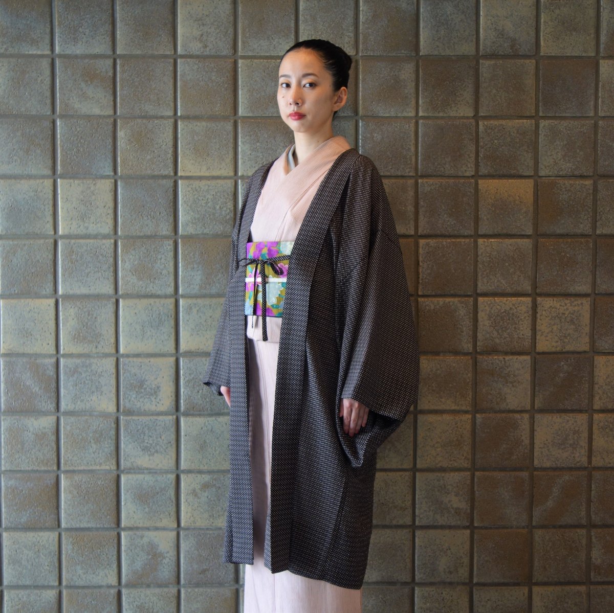 薄羽織「ミジンドット／ブラウン」 | 着物ショップKosode