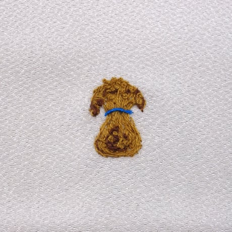 刺繍半衿「犬」