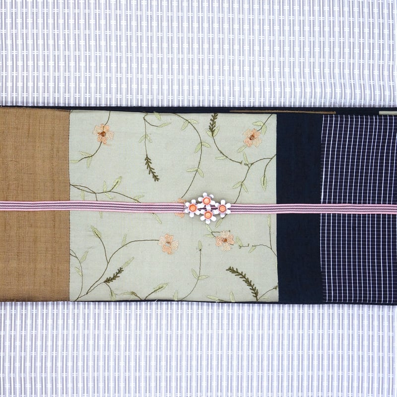 半巾帯「草色刺繍／ハギ」 | 着物ショップKosode