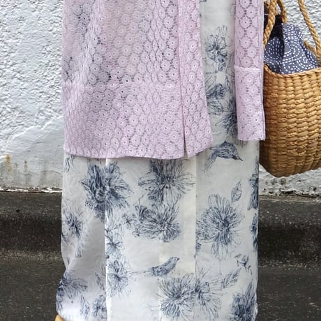 洗える着物「薄墨花」