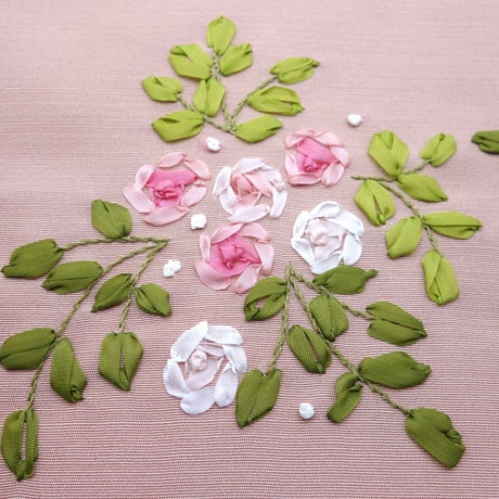 名古屋帯「バラ刺繡」
