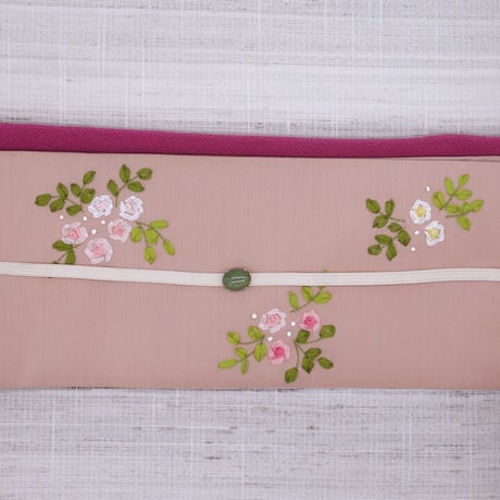 名古屋帯「バラ刺繡」