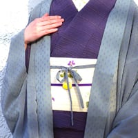 薄羽織「シフォンドット／灰紫」