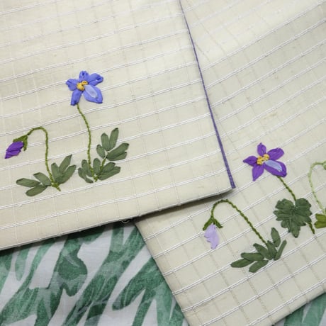 半巾帯「スミレ刺繍」
