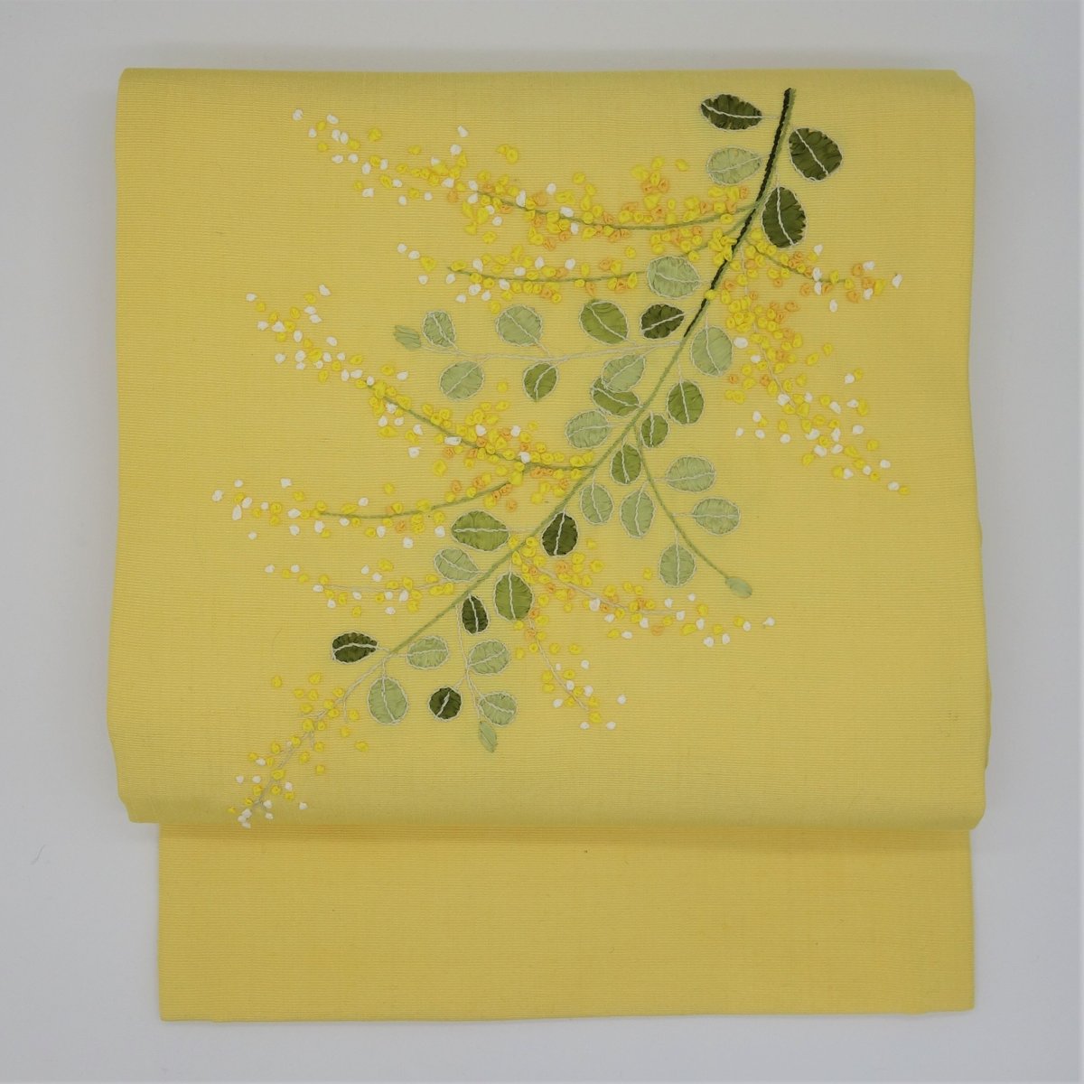 ミモザ様 新品 9寸名古屋帯 全通 縞 よろけ縞 荒磯 クリーム系 fit=scale-down,w=1200