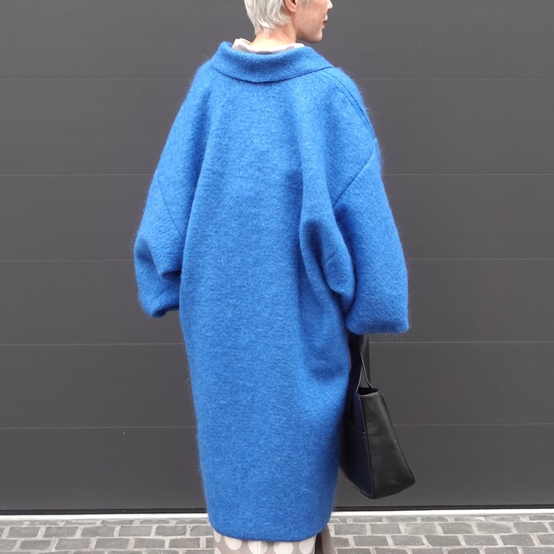 モヘアウールコート/ブルー | 着物ショップKosode モヘアウールコート/ブルー | 着物ショップKosode
