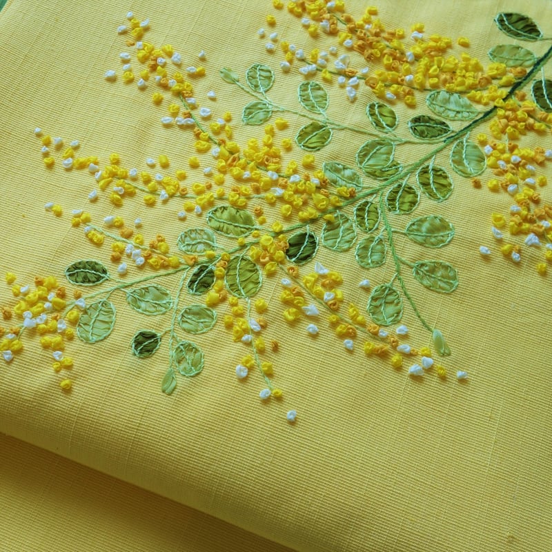 ミモザ様 新品 9寸名古屋帯 全通 縞 よろけ縞 荒磯 クリーム系 fit=scale-down,w=1200