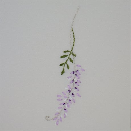 刺繍半衿「藤の花」