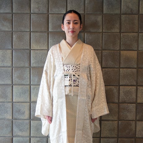 薄羽織「オパールフラワー／アイボリー」