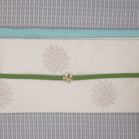 名古屋帯「白地白花刺繍」