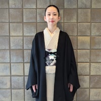 袷変わり羽織「シャギージャガード／クロ」