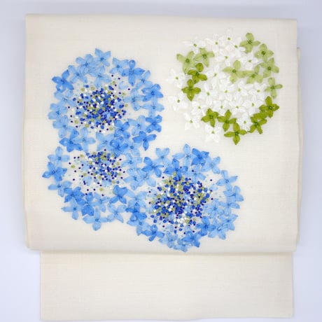 夏なごや帯「紫陽花／花火」
