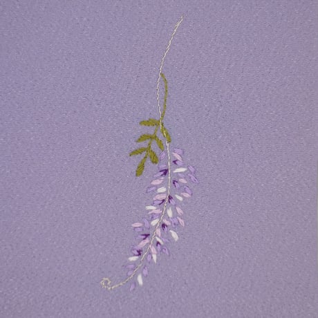 刺繍半衿「藤の花」