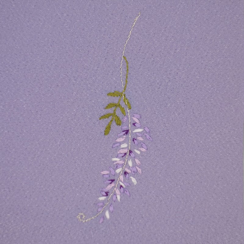 刺繍半衿「藤の花」 | 着物ショップKosode