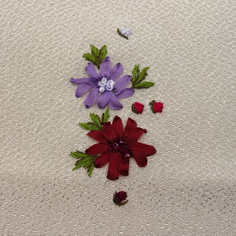 刺繍半衿「花壇」