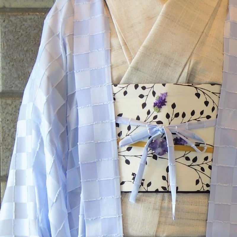 薄羽織「市松／パープル」 | 着物ショップKosode