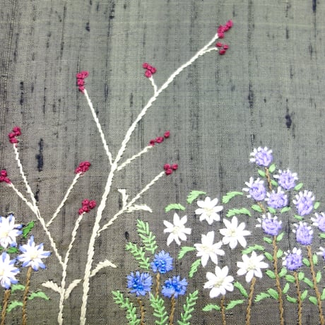 半巾帯「野の花刺繍」