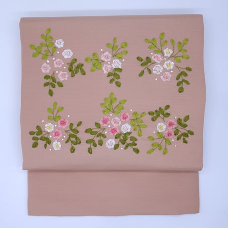 名古屋帯「バラ刺繡」
