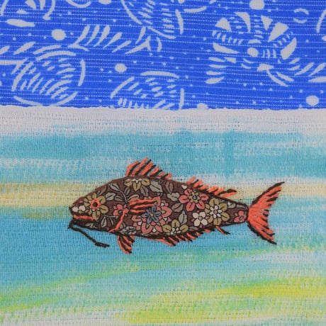 麻八寸なごや帯「南の海」