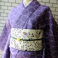 夏きもの「七宝／ムラサキ」