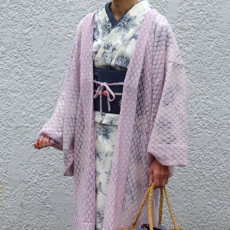 洗える着物「薄墨花」