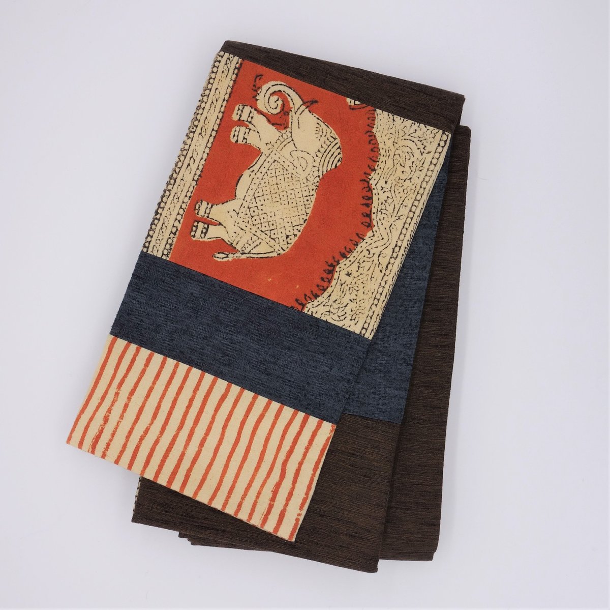 半巾帯「更紗ハギ／ゾウ」 | 着物ショップKosode