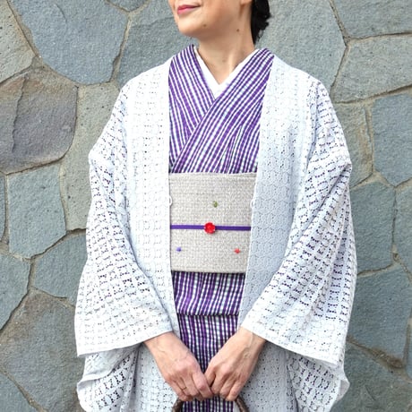 半巾帯「カラミドット刺繡」