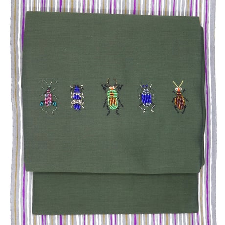 名古屋帯「虫刺繍」