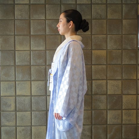 薄羽織「市松／パープル」