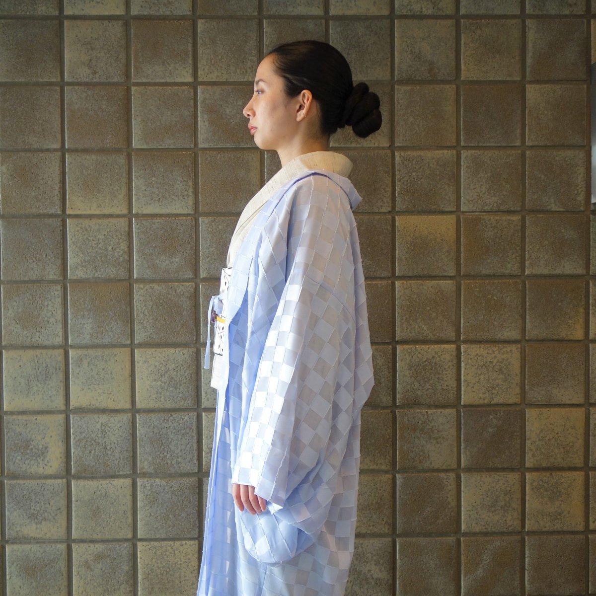 薄羽織「市松／パープル」 | 着物ショップKosode