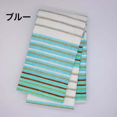 半巾帯「しましま・ピンク/ブルー」