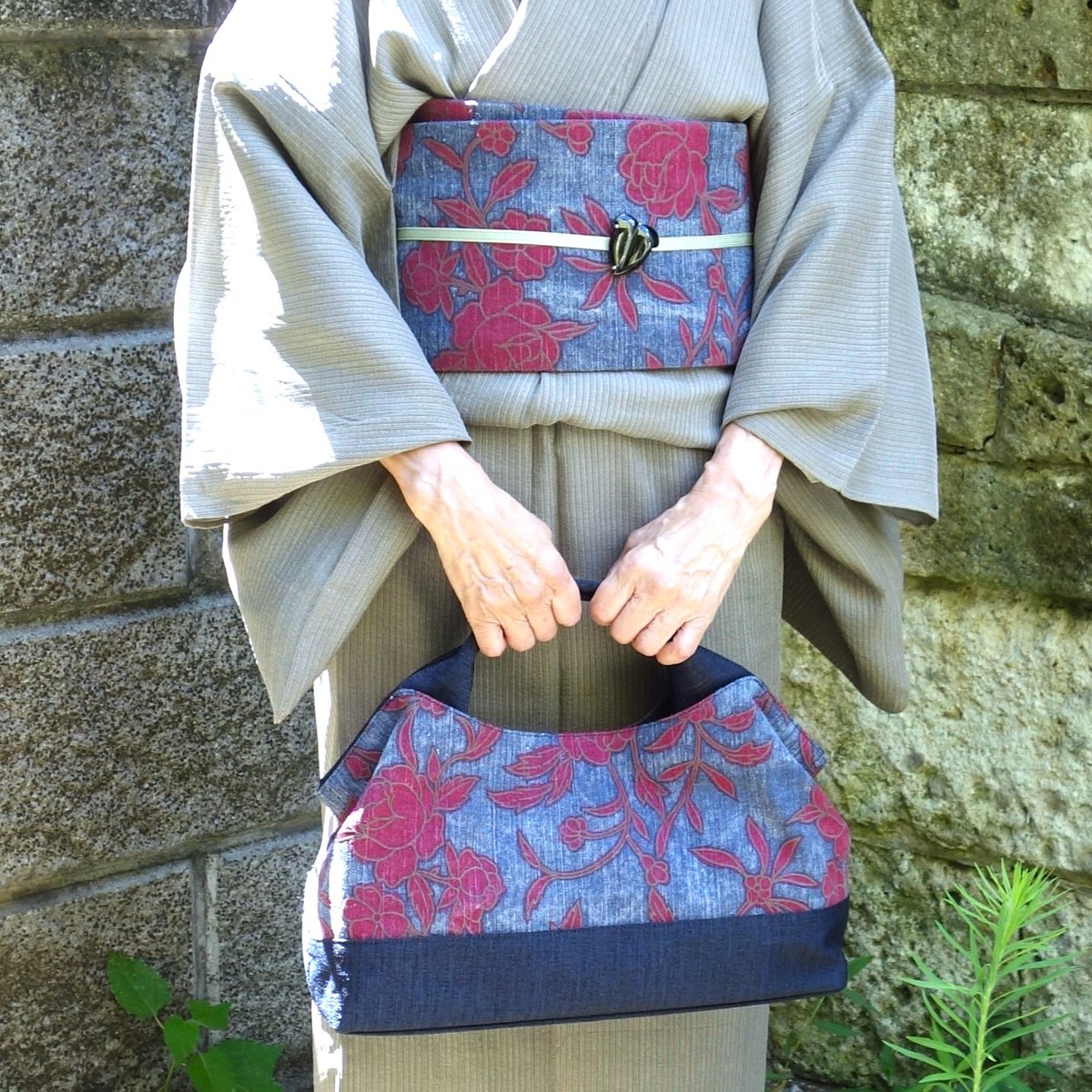 【ハナハナ】和装バッグ kosode クラッシュバッグ クラッシュバック「ワイルドバティック」 | 着物ショップKosode