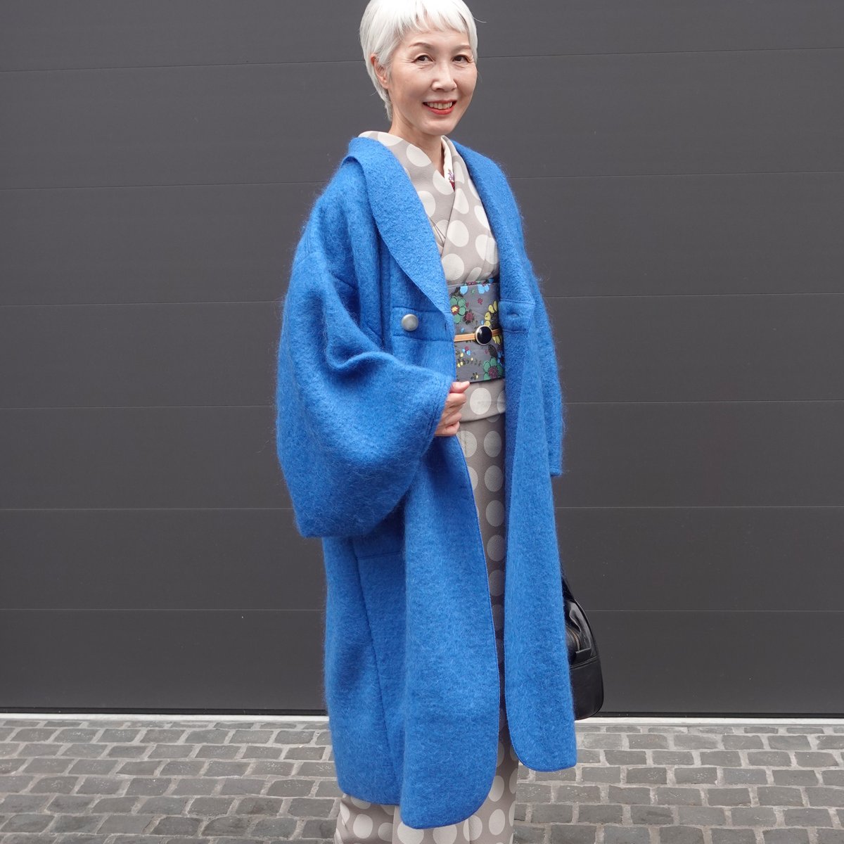 モヘアウールコート/ブルー | 着物ショップKosode モヘアウールコート/ブルー | 着物ショップKosode