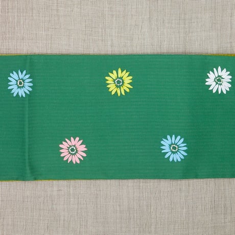 半巾帯「リボン刺繍／緑」