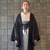 薄羽織「市松／ブラウン」