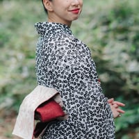 夏きもの「白黒／小花」