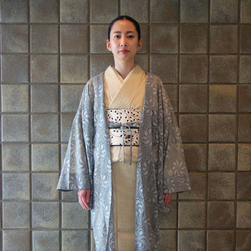 薄羽織「花レース／グレー」 | 着物ショップKosode