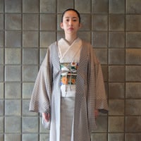 薄羽織「シフォンドット／モカベージュ」
