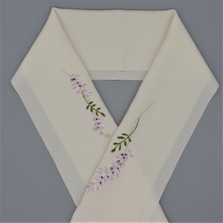 刺繍半衿「藤の花」