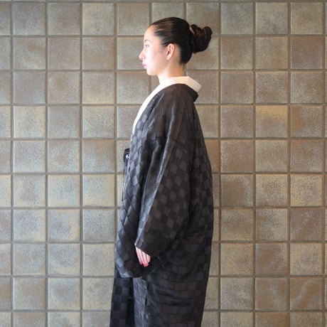薄羽織「市松／ブラウン」