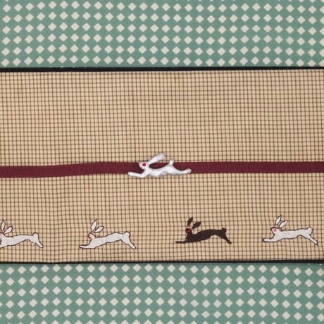 半巾帯「うさぎ刺繡」