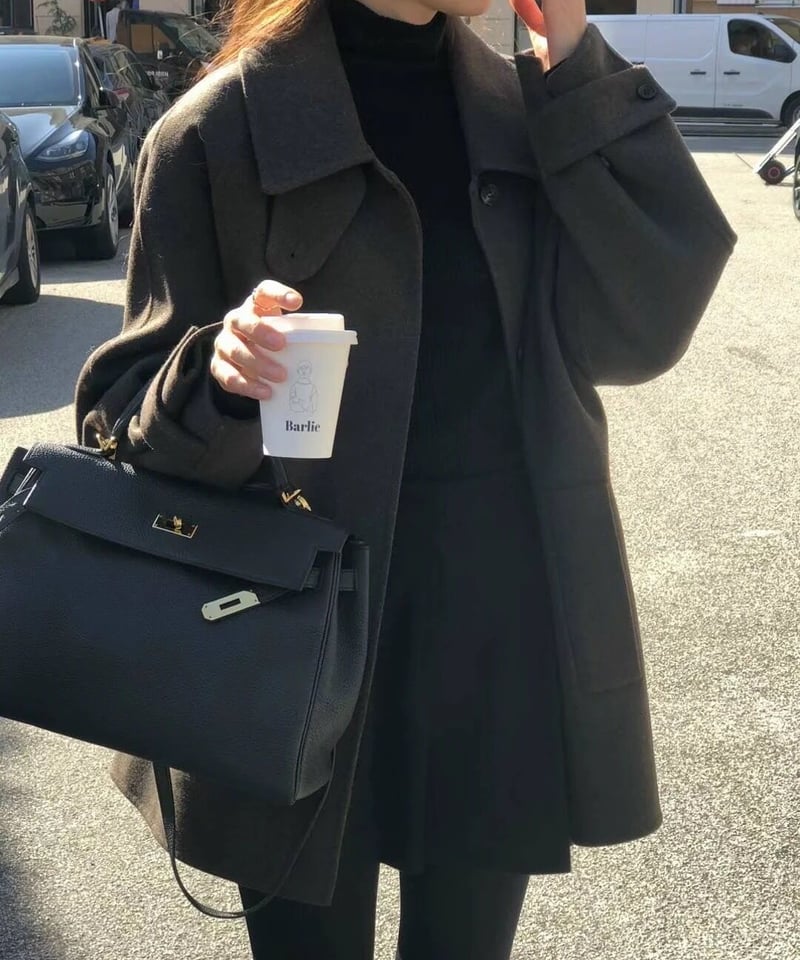 ounce handmade coat ハンドメイドコートチャコール韓国