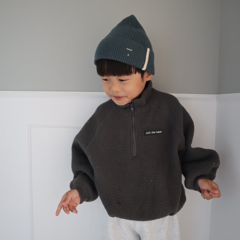 しーちゃん　soll. the label soll the label Kids Sherpa Jumper - Charcoal |