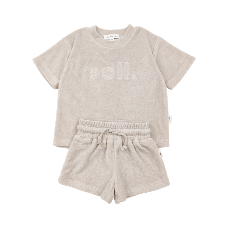 soll. the label Kids Terry Towel Logo Set - Oat 
