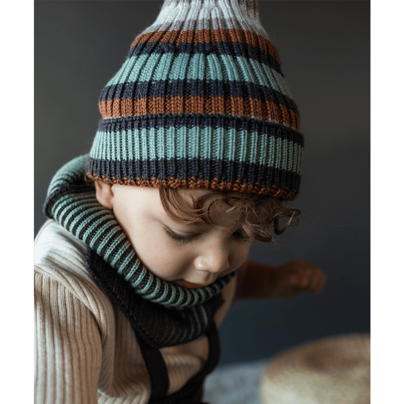 MABLI COBLYN BEANIE - DUCK EGG STRIPE | 𝘮𝘢𝘮𝘰𝘶𝘳 