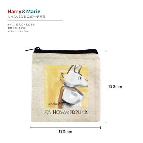 Harry&Marie　キャンバスミニポーチ_ウォルフさん
